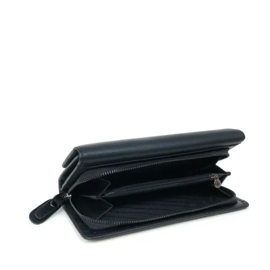 Черен луксозен портфейл от естествена кожа Columbus 30035BL /