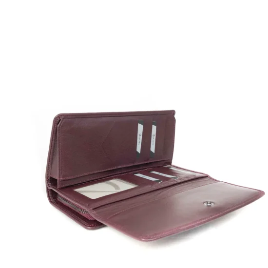 Червен луксозен портфейл от естествена кожа Columbus 30035RD /