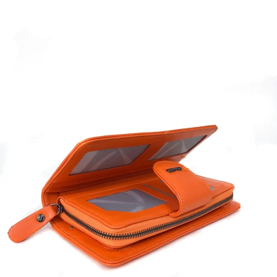 Alternative view of Оранжев луксозен портфейл от естествена кожа Charlotte 30036AR