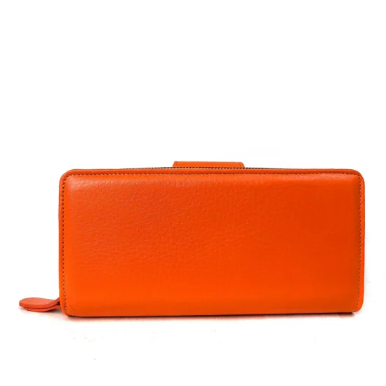 Оранжев луксозен портфейл от естествена кожа Charlotte 30036AR /