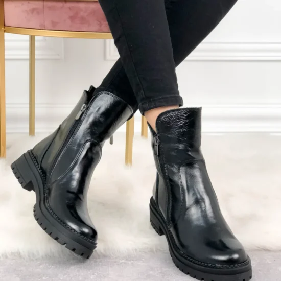 Дамски боти от естествена кожа с топла подплата Tamayo 10130BL /