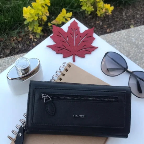 Черен луксозен портфейл от естествена кожа Chicago 30033BL /