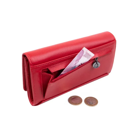 Червен луксозен портфейл от естествена кожа New York 30032RD /