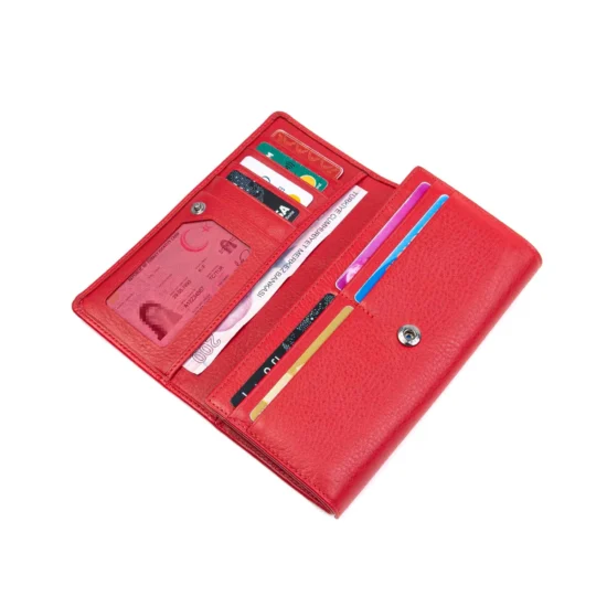 Червен луксозен портфейл от естествена кожа New York 30032RD /