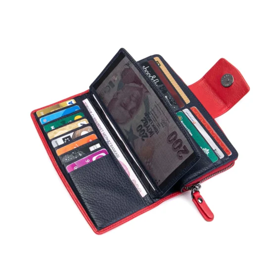 Червен луксозен портфейл от естествена кожа Austin 30034RD /