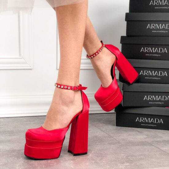 Alternative view of Олекотени обувки с масивна платформа и висок ток Medusa RED 10166RD