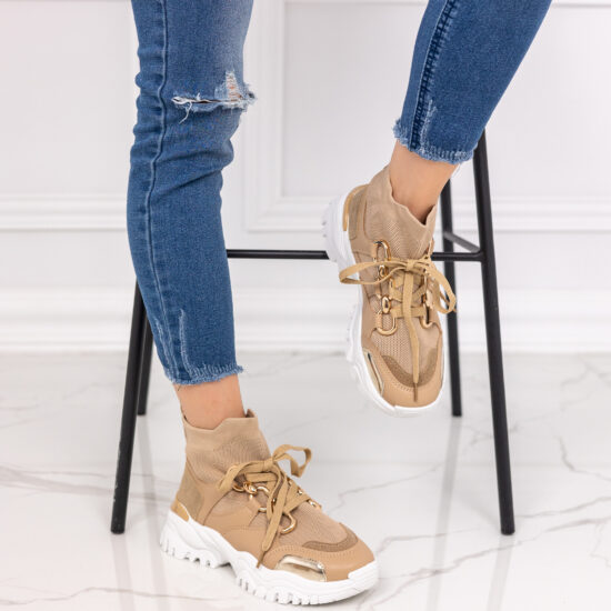 Alternative view of Плетени високи маратонки тип чорап