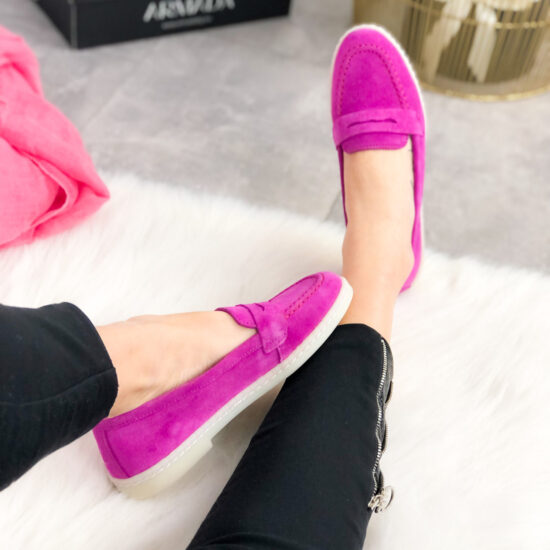 Alternative view of Цикламени мокасини от естествен велур Alen 10163FU