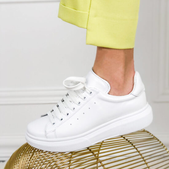 Alternative view of Бели кецове естествена кожа Elsie 10165WH