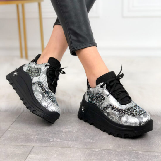 Alternative view of Маратонки на платформа с декорация Selish Black 10162BL