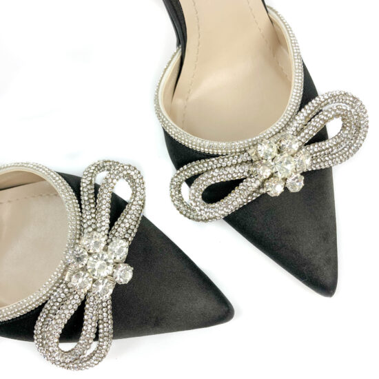 Елегантни обувки на ток с камъни Princess Black 10168BL /