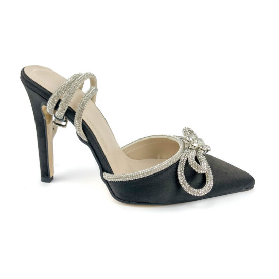 Елегантни обувки на ток с камъни Princess Black 10168BL /