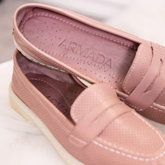 Alen PK Розови мокасини от естествена кожа /