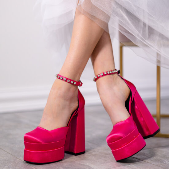 Alternative view of Олекотени обувки с масивна платформа и висок ток Medusa Fuchsia 10166FU