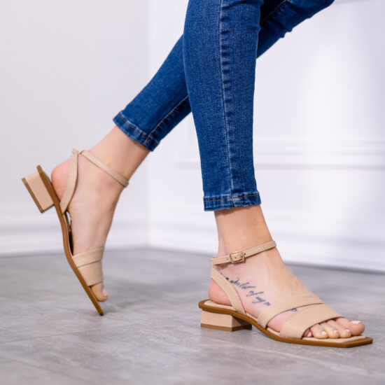 Alternative view of Бежови сандали на нисък ток Parla 10207