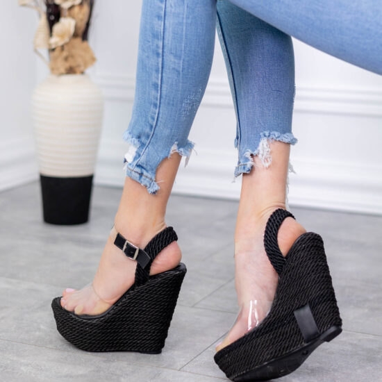 Silvia Силиконови сандали на платформа черни /