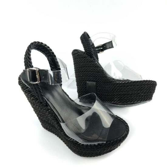 Silvia Силиконови сандали на платформа черни /