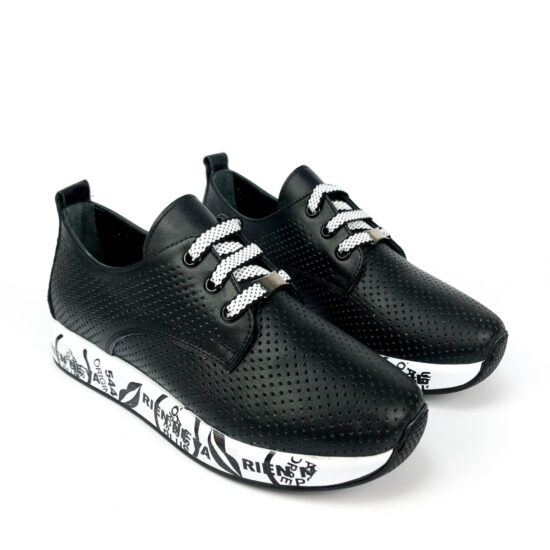 Черни спортни обувки от естествена кожа Tamma 10233 /