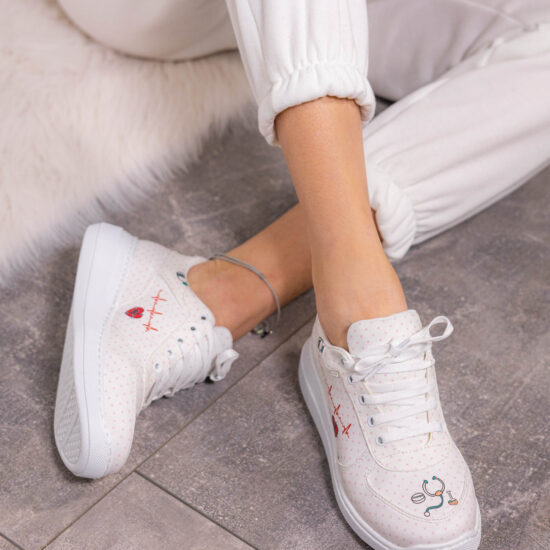 Alternative view of Медицински маратонки Medicine в бяло с принт 600005