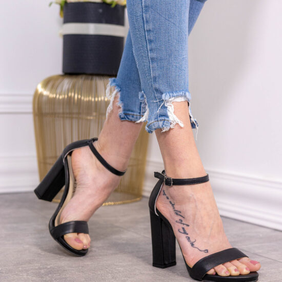 Alternative view of Черни сандали на ток от естествена кожа Camella 10192