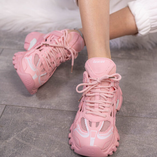 Alternative view of Модерни дамски розови маратонки Track 10177