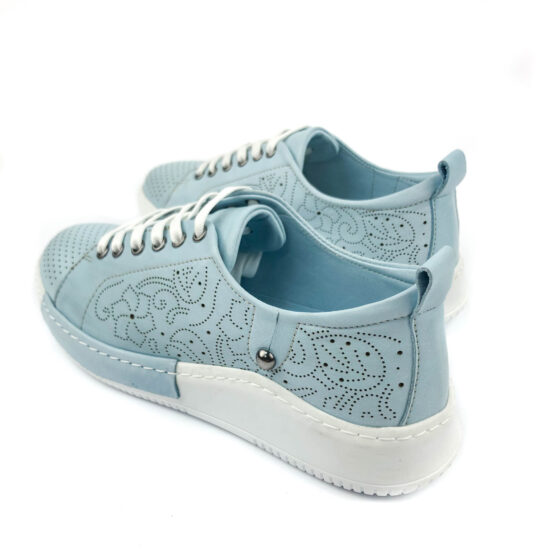 Дамски сини маратонки от естествена кожа Hakiki 10235 /