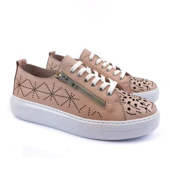 Alternative view of Дамски розови кецове от естествена кожа Juanna 10239