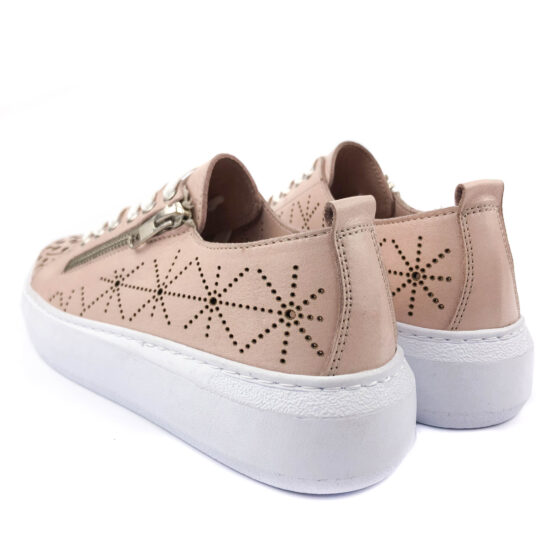 Дамски розови кецове от естествена кожа Juanna 10239 /