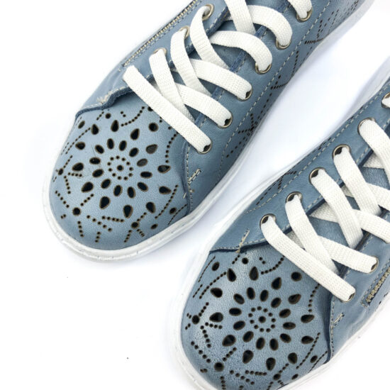 Дамски сини кецове от естествена кожа Juanna 10240 /