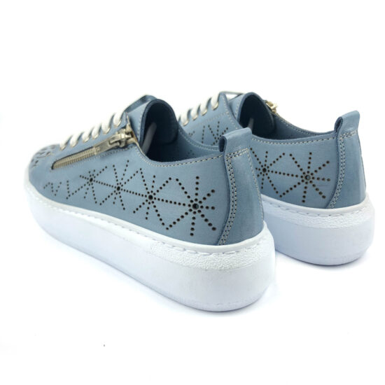 Дамски сини кецове от естествена кожа Juanna 10240 /