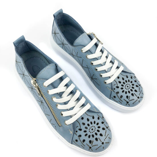 Дамски сини кецове от естествена кожа Juanna 10240 /