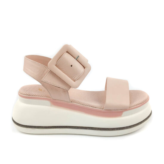 Alternative view of Розови сандали на ниска платформа от естествена кожа Marcia 10241