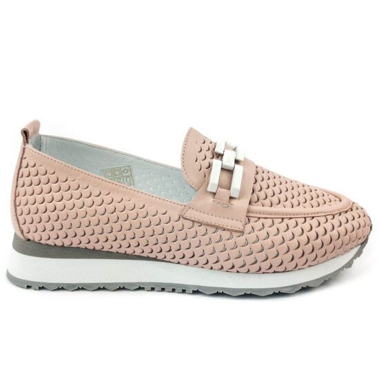 Alternative view of Дамски розови мокасини от естествена кожа с ниска платформа Kadin 10243