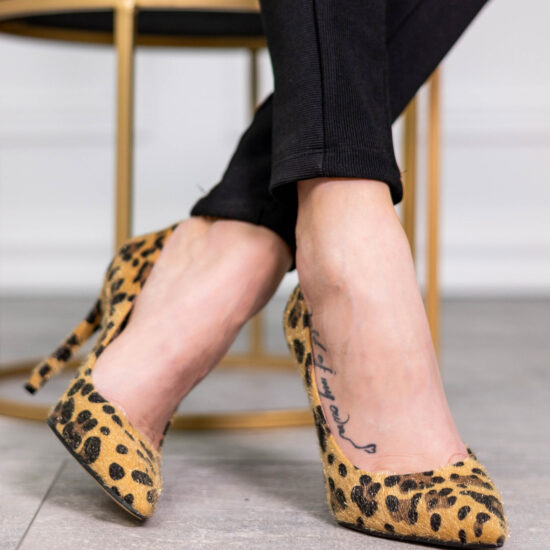 Леопардови обувки на ток тип стилето Ramma 10292 /