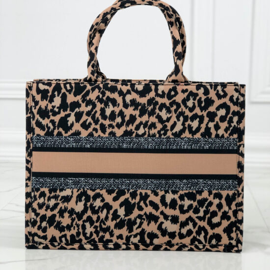 Голяма дамска чанта от текстил с леопардов принт Diorissimo 20057NH /