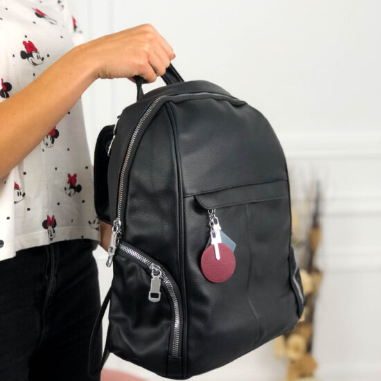 Alternative view of Голяма дамска черна раница Luna от еко кожа 20074BL