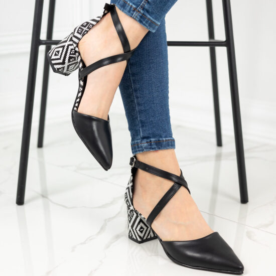 Alternative view of Елегантни обувки на ток с кръстосани каишки Mattea в черно 10360