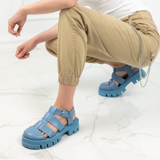 Alternative view of Сини ежедневни дамски сандали със затворени пръсти