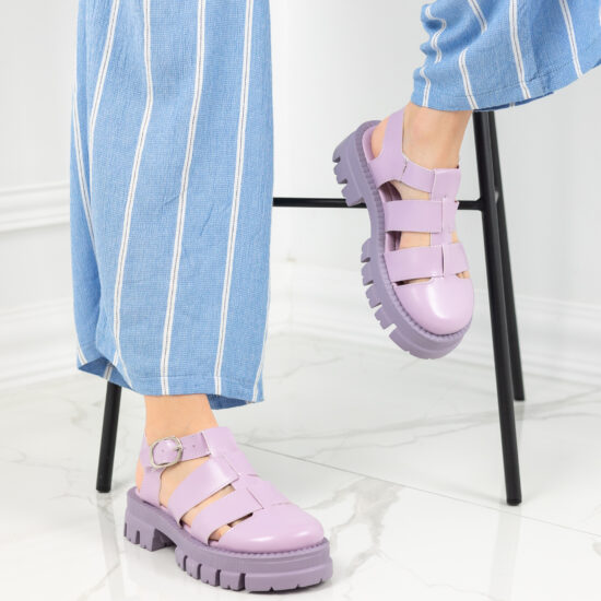Alternative view of Лилави ежедневни дамски сандали със затворени пръсти