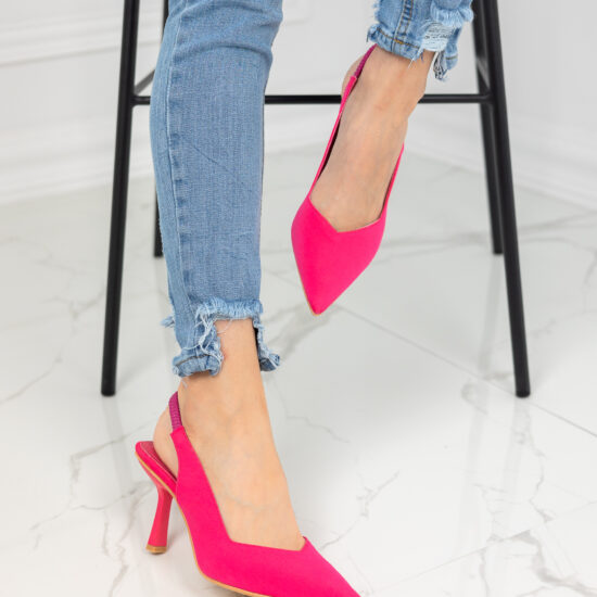 Alternative view of Модерни цикламени дамски обувки на ток без пета Zargana 10413