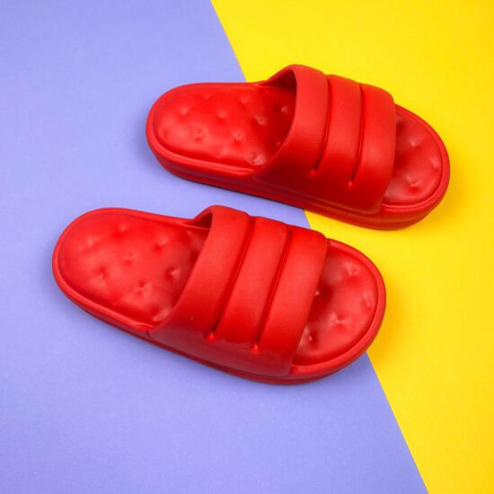 Alternative view of Дамски червени гумени джапанки с една лента