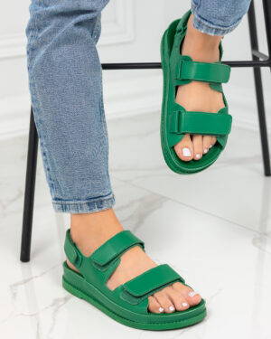 Тъмнозелени спортни дамски сандали с регулируеми каишки Emilio 10447