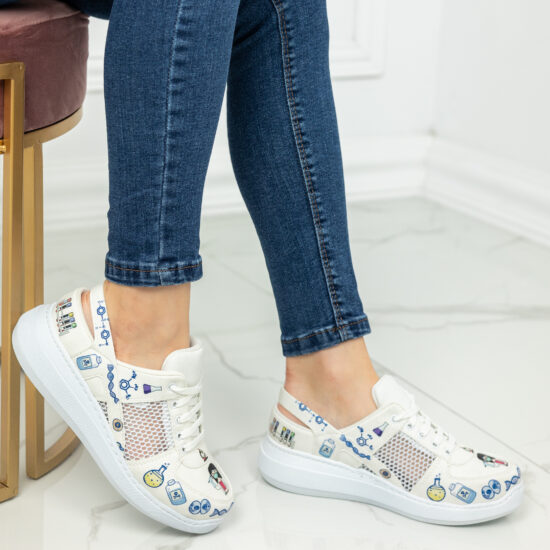 Alternative view of Медицински маратонки Laboratory в бяло с отворена пета 600015