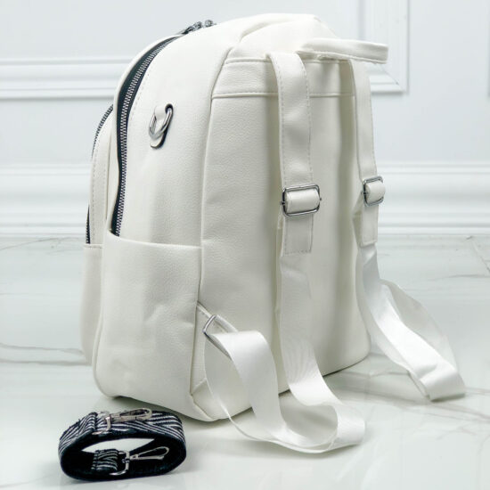 Alternative view of Голяма бяла раница Aria от еко кожа 20040WH