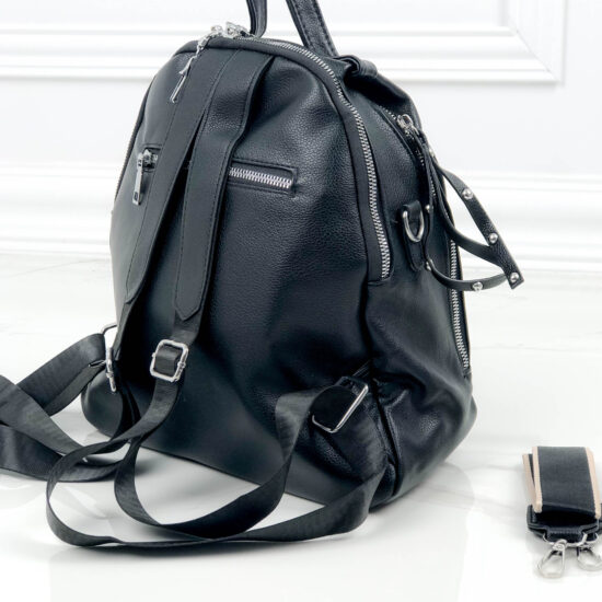 Alternative view of Средно голяма черна раница Jolanda от еко кожа 20036BL