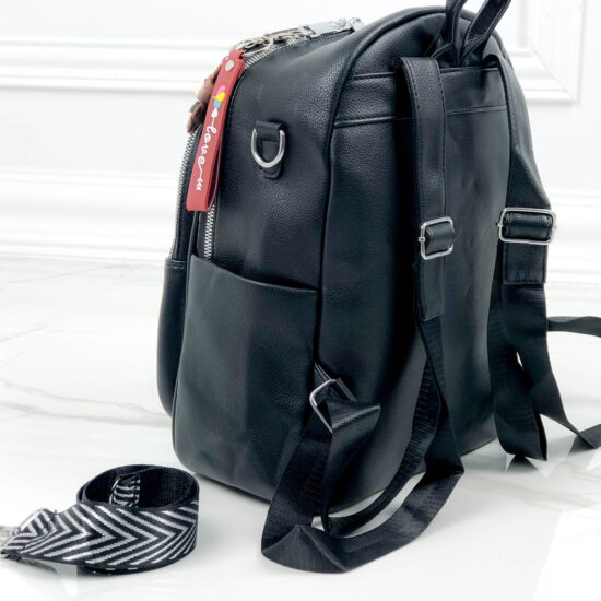 Alternative view of Голяма черна раница Caprice от еко кожа 20039BL