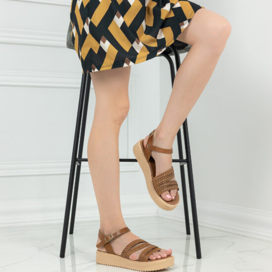 Alternative view of Дамски ежедневни сандали от естествена кожа кафяви