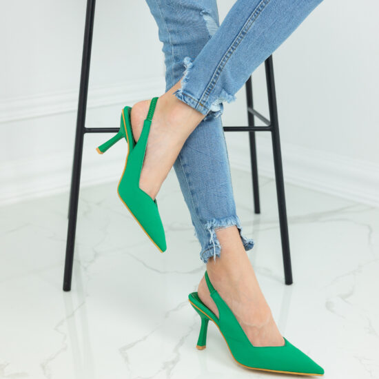 Alternative view of Модерни зелени дамски обувки на ток без пета Zargana  10498