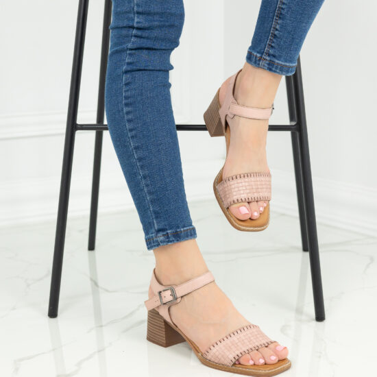 Alternative view of Розови дамски сандали от естествена кожа Elinor 10501