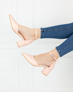 Елегантни розови обувки на нисък ток Gemma  10502